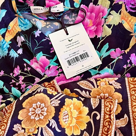 🌺🎉HP🎉🌺 NWT Spell & The Gypsy Butterfly Short Robe - Picture 16 of 16